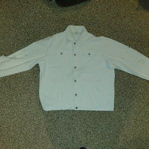 White Distressed Denim Jacket XXL